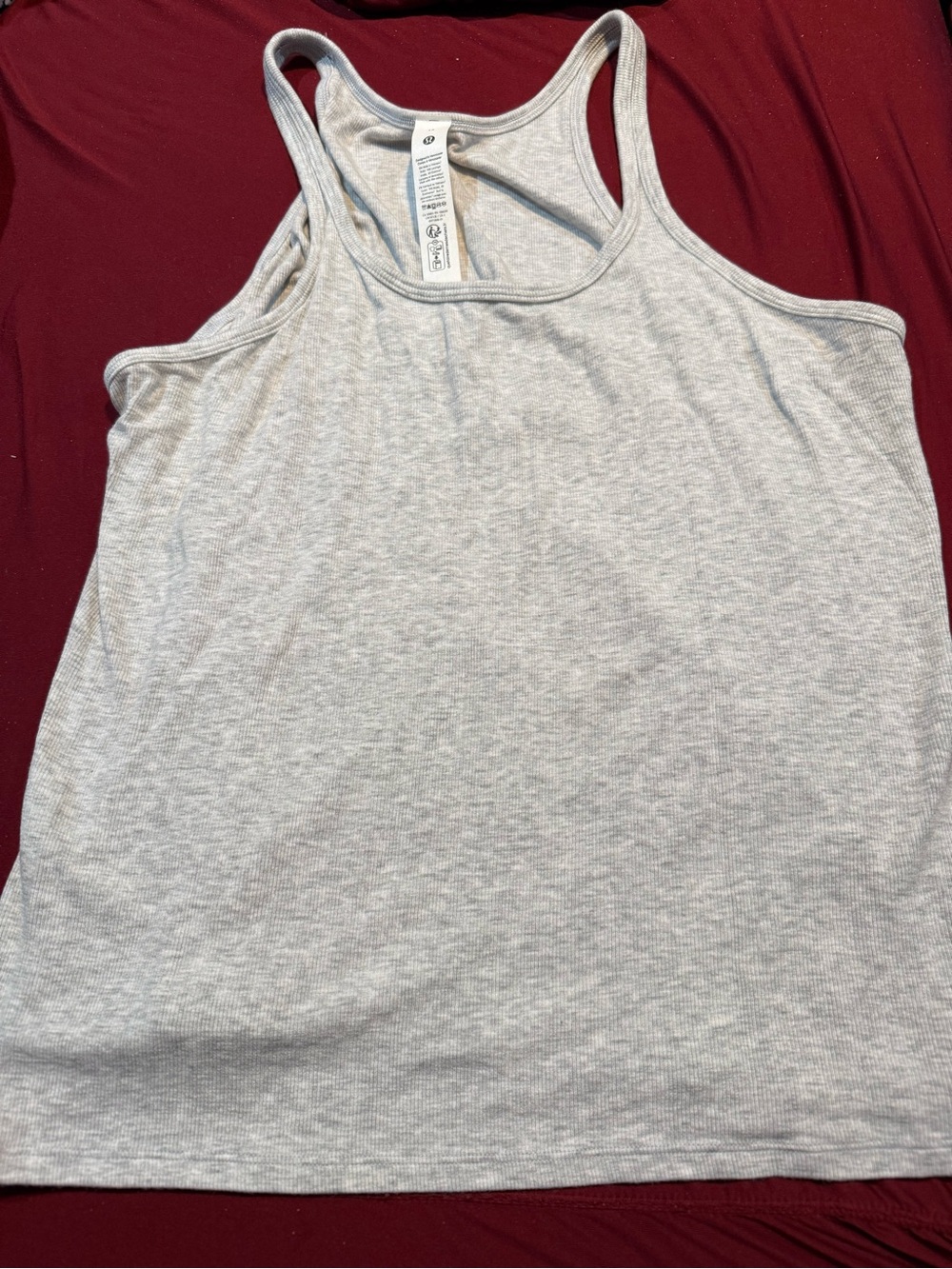 Lululemon Hold Tight Thin Strap Gray Women's Racerback Tank Top.  Size 14.